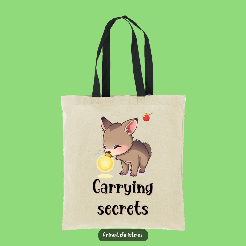 Funny Curious Animal Ornament Tote Bag, Festive Discovery Accessory