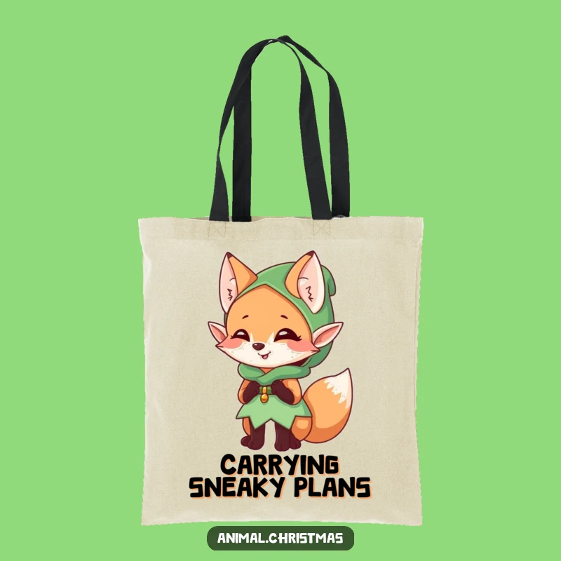 Funny Elf Fox Tote Bag: Carry Your Mischief with Giggles and Style