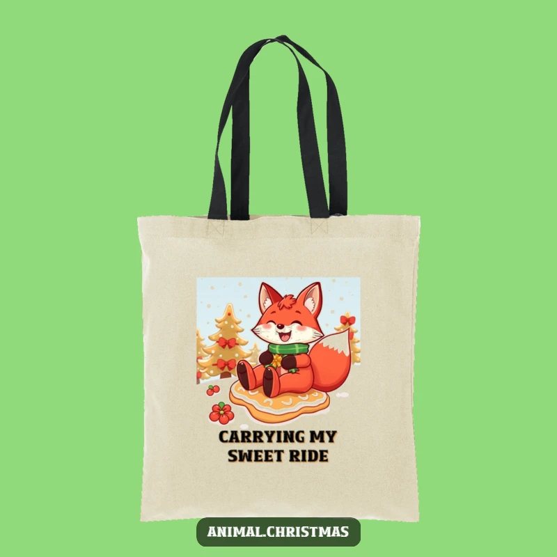Funny Fox Gingerbread Tote Bag - Carry Your Holiday Treats