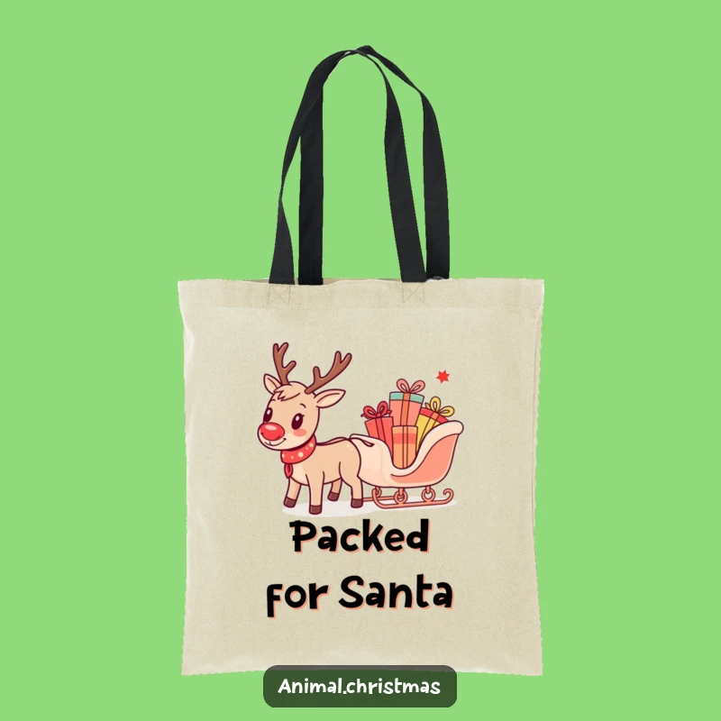 Funny Reindeer Sleigh Tote Bag: Your Go-To Carryall for Festive, Humorous Shopping