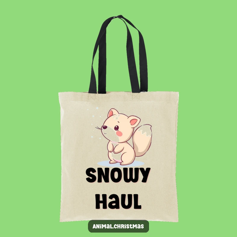 Funny Snow Sprinkling Animal Tote Bag: Carry Winter's Sparkle - Hilarious Gift
