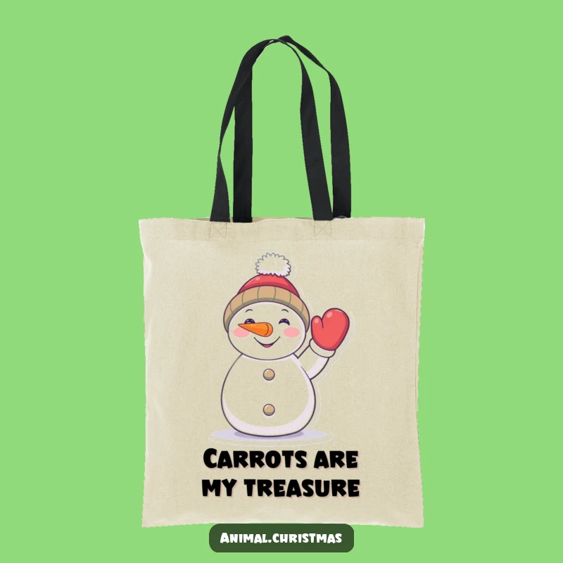 Funny Snowman Tote Bag: Carry Your Essentials with a Cheerful Waving Friend