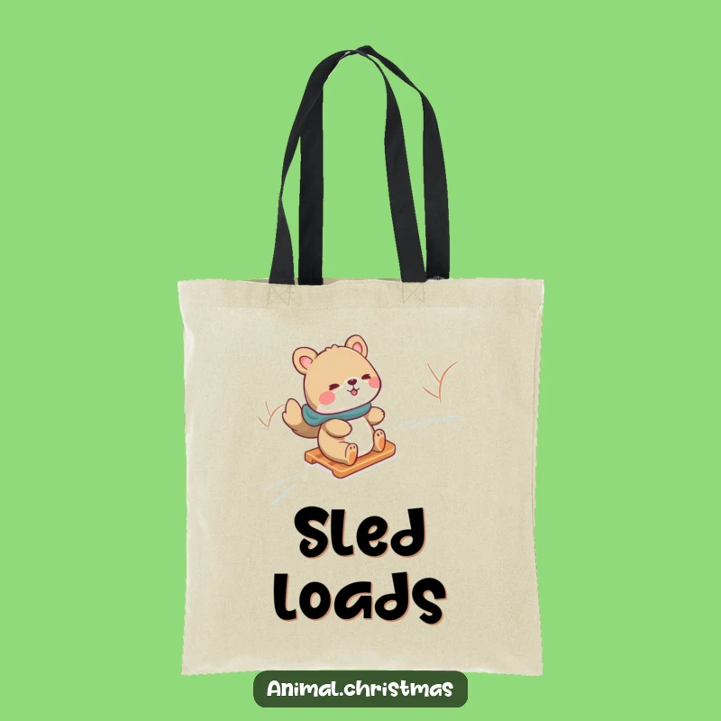 Funny Snow Sliding Animal Tote Bag: Carry Winter Thrills - Hilarious Gift